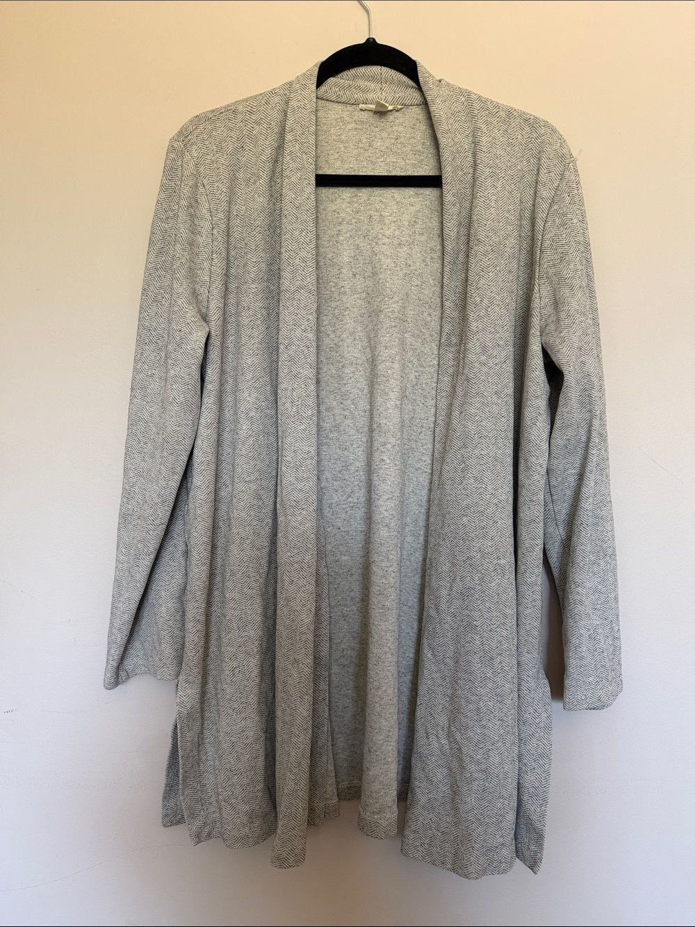 Eileen Fisher Light Gray Open-Front Knit Cardigan